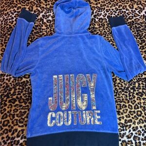 Y2K Juicy Couture Blue and Navy blue Zip Up